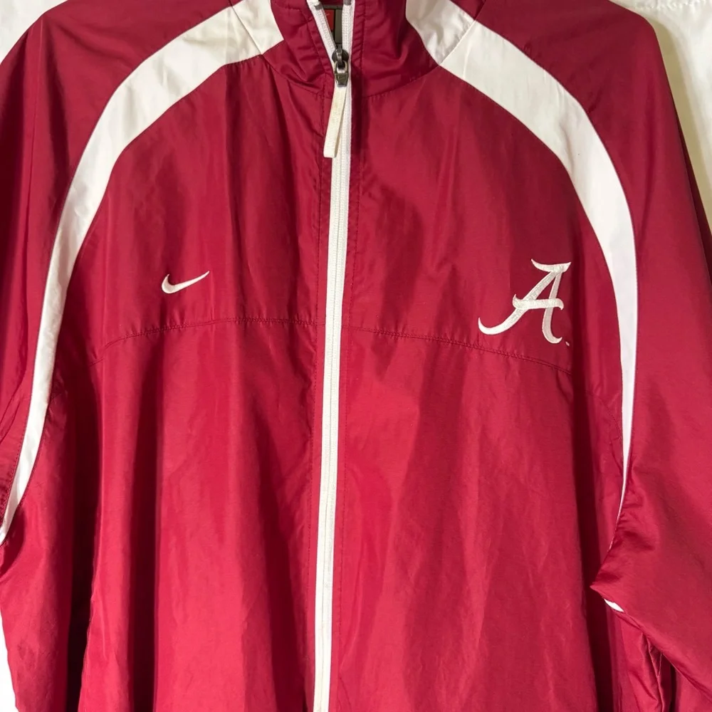 Nike Alabama Crimson Tide Clima-Fit Jacket L Red‎ Full Zip Windbreaker NCAA
